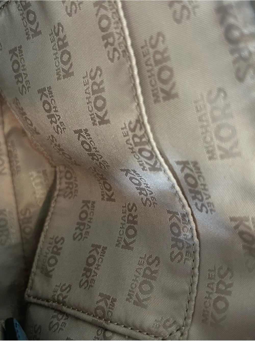 Michael Kors Jet Set Camera Crossbody Blue Signature Dome with Embossed MK Loho